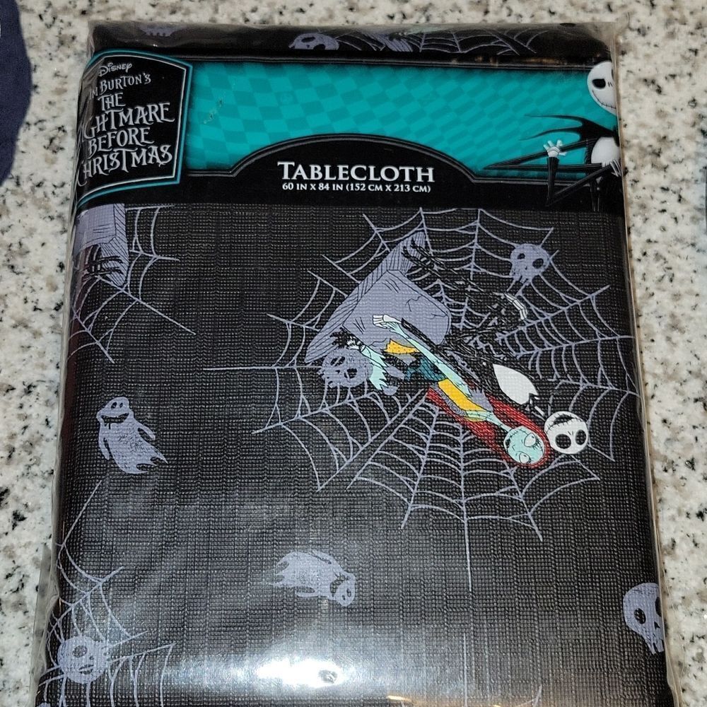 Disney Nightmare Before Christmas Tablecloth 60"X84" Jack Skellington Pu…